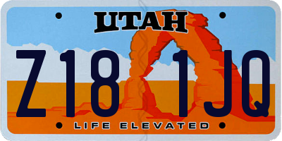 UT license plate Z181JQ