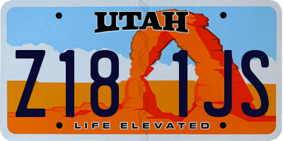 UT license plate Z181JS
