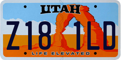 UT license plate Z181LD