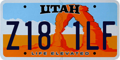 UT license plate Z181LF
