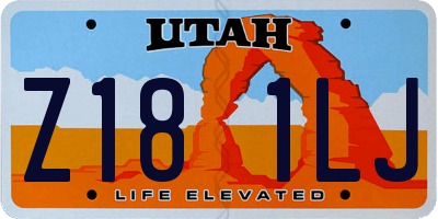 UT license plate Z181LJ