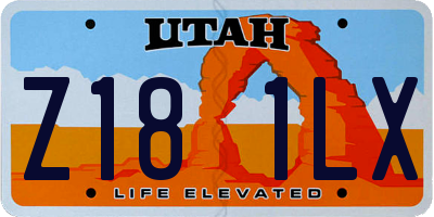 UT license plate Z181LX
