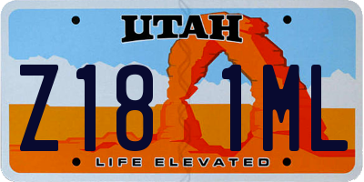 UT license plate Z181ML