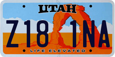 UT license plate Z181NA