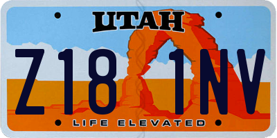 UT license plate Z181NV