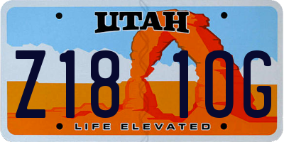 UT license plate Z181OG