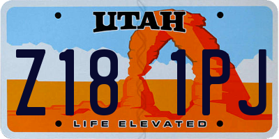 UT license plate Z181PJ