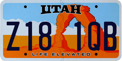 UT license plate Z181QB