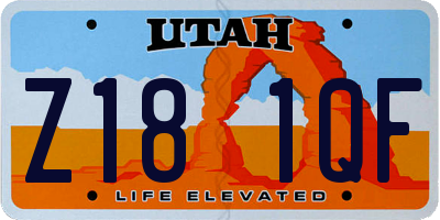 UT license plate Z181QF