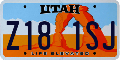 UT license plate Z181SJ