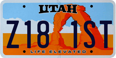 UT license plate Z181ST