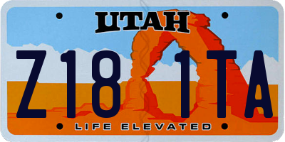 UT license plate Z181TA