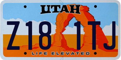 UT license plate Z181TJ
