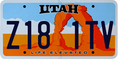UT license plate Z181TV