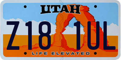 UT license plate Z181UL