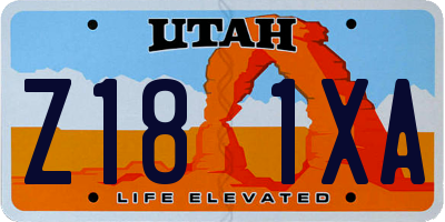 UT license plate Z181XA