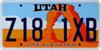 UT license plate Z181XB