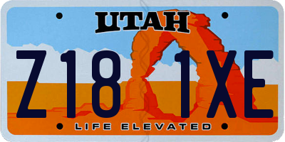 UT license plate Z181XE