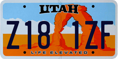 UT license plate Z181ZF