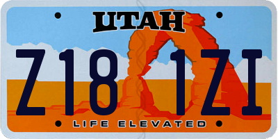 UT license plate Z181ZI