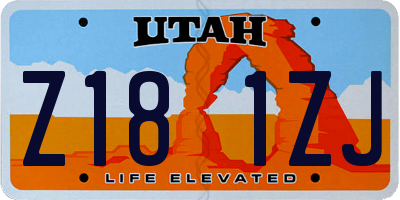 UT license plate Z181ZJ