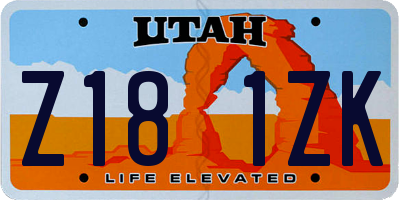 UT license plate Z181ZK
