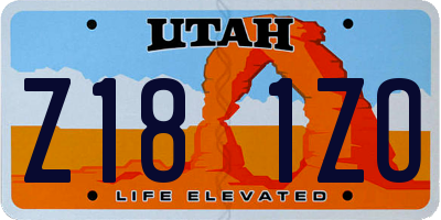 UT license plate Z181ZO