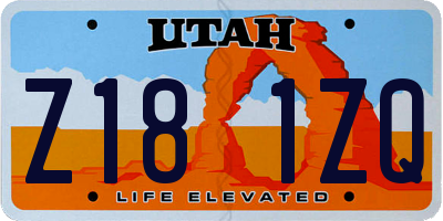 UT license plate Z181ZQ