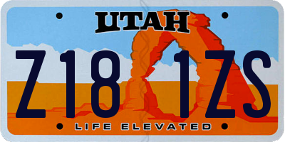 UT license plate Z181ZS