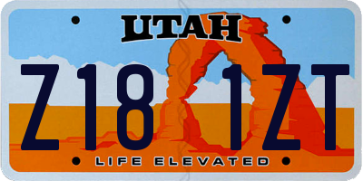 UT license plate Z181ZT