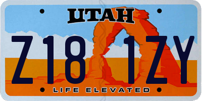 UT license plate Z181ZY