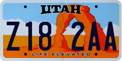 UT license plate Z182AA