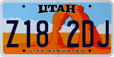 UT license plate Z182DJ