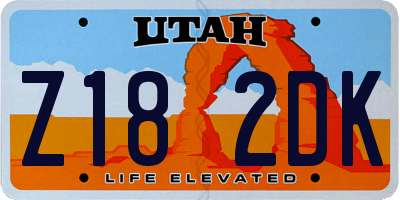 UT license plate Z182DK