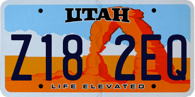 UT license plate Z182EQ