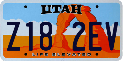 UT license plate Z182EV
