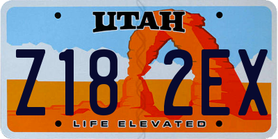 UT license plate Z182EX