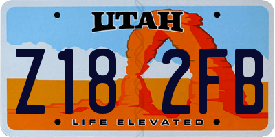 UT license plate Z182FB