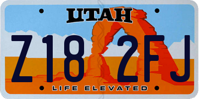 UT license plate Z182FJ