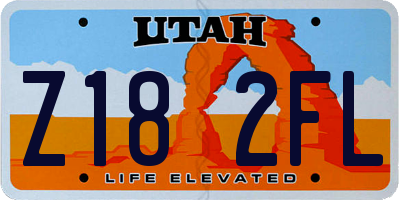UT license plate Z182FL