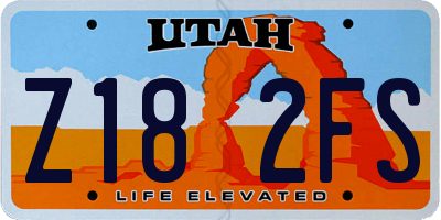 UT license plate Z182FS