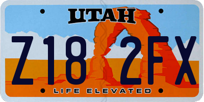 UT license plate Z182FX