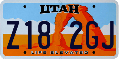 UT license plate Z182GJ
