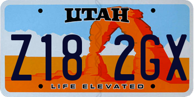 UT license plate Z182GX