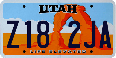 UT license plate Z182JA