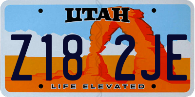 UT license plate Z182JE