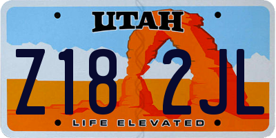 UT license plate Z182JL