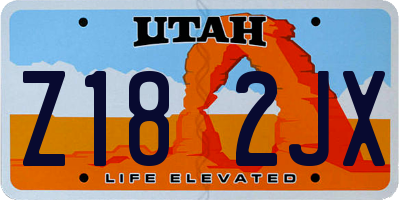 UT license plate Z182JX