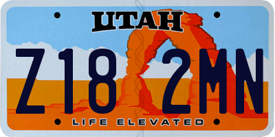 UT license plate Z182MN
