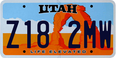UT license plate Z182MW
